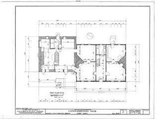 Dutch Colonial house plans, detailed blueprints, American antique home 