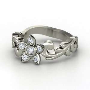  Jasmine Ring, Sterling Silver Ring with Diamond Jewelry
