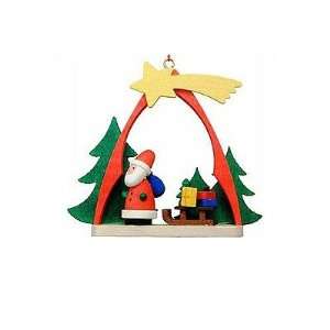Ulbricht Santa with Sled and Trees Ornament 