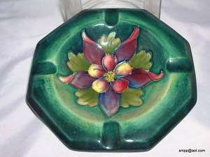 LUSCIOUS OLD MOORCROFT COLUMBINE GREEN PAT OLD MARK  