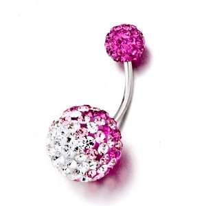   Rose Swarovski Crystal Shining Ball Body Jewelry Pugster Jewelry