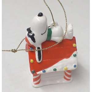  Vintage Peanuts PVC Figure Christmas Ornament  Snoopy w 