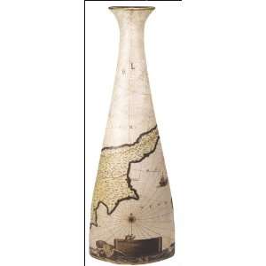 Porcelain Nautical Map Beach Vase 