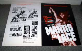 MANTIS IN LACE Original 1968 Exploitation Pressbook  