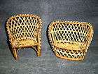 Wicker Doll or Teddy Bear Chair Couch Sette  