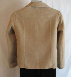 Pendleton Camel Tan Gray Merino Wool Reversible Sweater Jacket Medium 