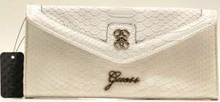 AUTHENTIC GUESS WHITE CONFESSION SLG WALLET,CLUTCH,V3328247.NWT 