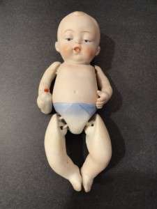 ANTIQUE GERMAN BISQUE CHARACTER BABY DOLL MINIATURE 5.3/8 TALL  