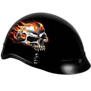 Hot Leathers Burning Skull Helmet HL08175  Sports 