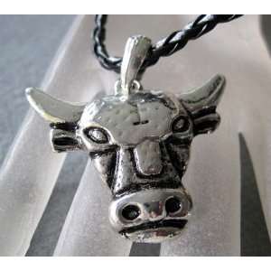  Alloy Metal Ox Cow Head Pendant Necklace 