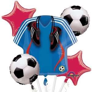  5 Piece Soccer Balloon Mylar Bouquet Set Toys & Games