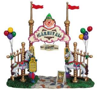 LEMAX TABLE ACCENTS CARNIVAL TICKET BOOTH WITH FIGURINES SET OF 5 