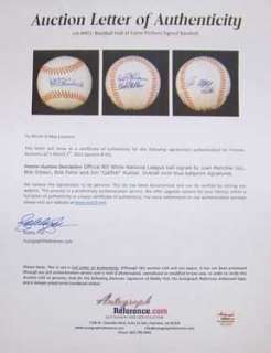 Catfish Hunter Bob Gibson Bob Feller Signed Baseball  