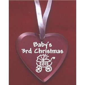  Glass Heart Babys 3rd Christmas 2012 Ornament Everything 