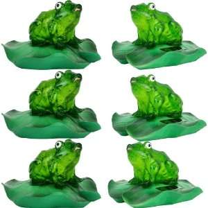   Resinous Floating Frog Craftwork Solar Light x6 Patio, Lawn & Garden