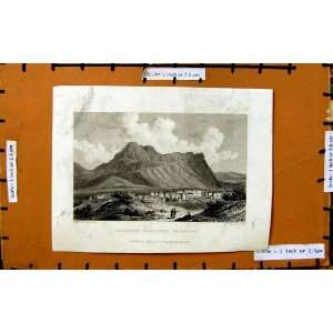  1829 View Salisbury Crags Edinburgh Scotland Engraving 