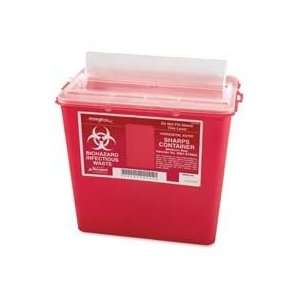 Biohazard Infectious Container for Sharp Objects, 8 Qt, Red   1 EA 