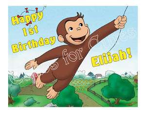 Curious George edible cake image cake topper decoration  