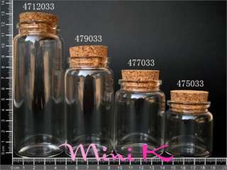 500p Clear Glass Bottle Vial Cork 80ml 477033  