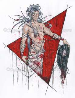 Horror Gothic Vampire Male Blood Painting DELPHINE art  