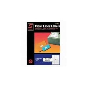  Simon 12583 Laser printer labels, 1 x 2 5/8, clear, 1500 