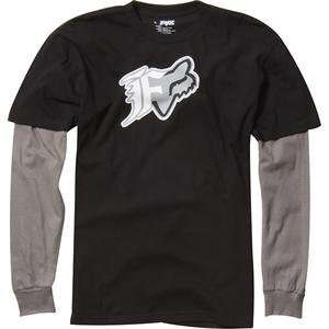  Fox Racing Oxidize 2Fer Long Sleeve T Shirt   Medium/Black 
