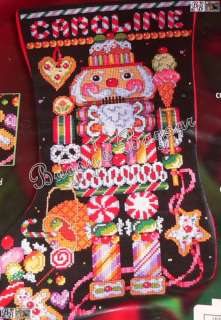   CANDY NUTCRACKER Stocking Christmas Counted Cross Stitch Kit  