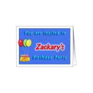  Zacharys Birthday, Invitation to the Party Card Toys 
