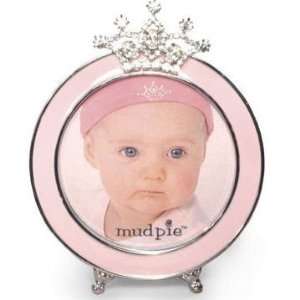  Little Princess Jewel Crown Pink Circle Frame by Mud Pie 