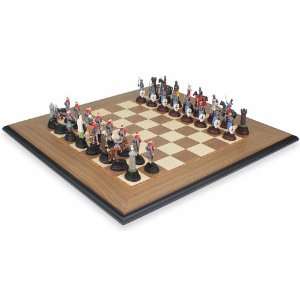  Hand Painted Metal Crusades Theme Chess Set Deluxe Package 