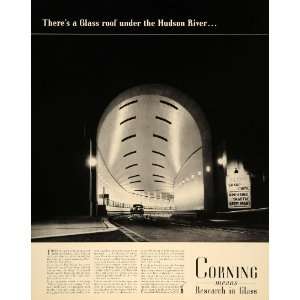  1939 Ad Glass Corning Drive Tunnel Safety Hudson River 