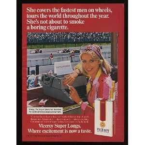  1975 Viceroy Cigarette Raceway Secretary Print Ad (9442 