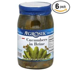 Krakus Cucumbers In Brine, 30 Ounce (Pack of 6)  Grocery 