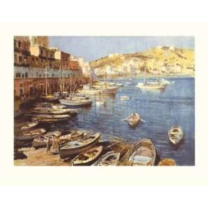 The Port Of Ponza by Edward Seago, 31x24 