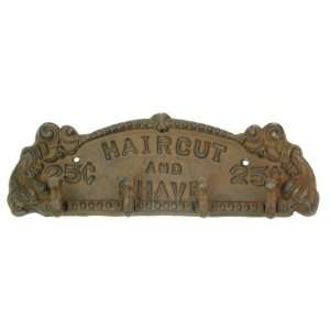  Cast Iron Rust Haircut and Shave Plaque/Hanger Everything 