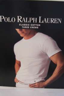 POLO RALPH LAUREN MENS CREW NECK T SHIRTS CLASSIC COTTON THREE PACK 