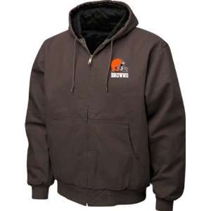  Cleveland Browns Cumberland Canvas Zip Front Hooded Jacket 
