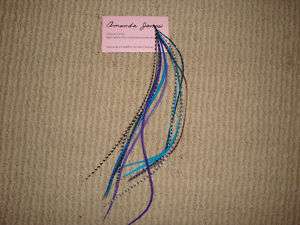 Feather Hair Extensions Whiting with 6 Crimping Beads  