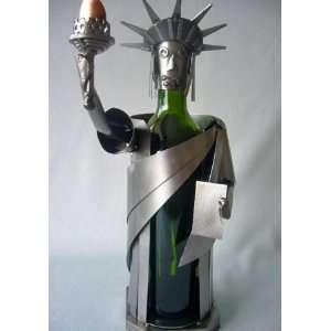   Statue of Liberty Sculpture Steel Wine Bottle Holde