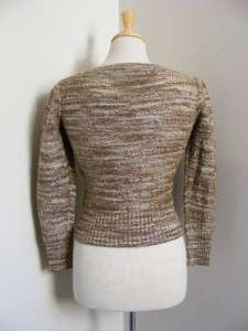 Vtg 70s CRISSA Linea Italiana Silver LUREX Wool Sweater S/M ITALY 