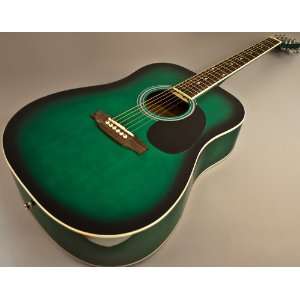  NEW SCOUT SPRUCE TOP GREEN BURST DREADNOUGHT ACOUSTIC 