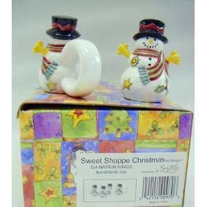  Sango Sweet Shoppe Christmas Napkin Rings, Set of Four 