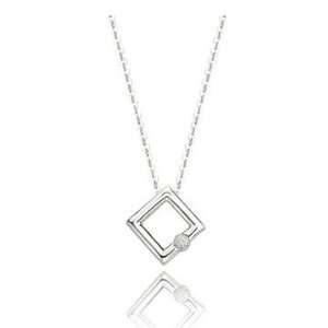  .05 carat Square Charm 14K White Gold Fashion Diamond 
