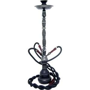  Cylo III   Large 3 Hose Black Marble Hookah with Case 