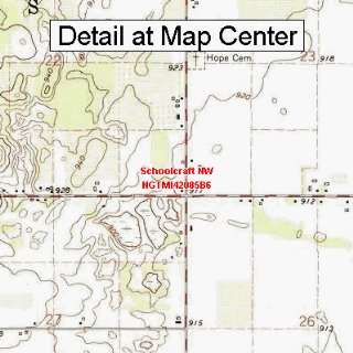 USGS Topographic Quadrangle Map   Schoolcraft NW, Michigan (Folded 