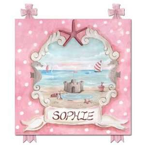  By The Sea Pink Splash Name Plaques 
