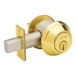  Schlage B660P 605 Bright Brass Single Cylinder Deadbolt 