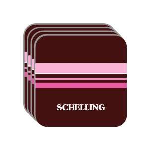 Personal Name Gift   SCHELLING Set of 4 Mini Mousepad Coasters (pink 