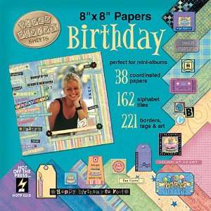  Hot Off The Press   Birthday 8x8 Papers Arts, Crafts & Sewing