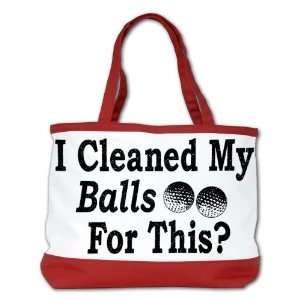  Shoulder Bag Purse (2 Sided) Red Golf Humor I Cleaned My 